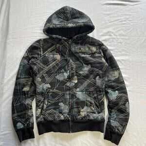 Y2K Element women's full zip hoodie flowers bouquets graphic M skateboarding